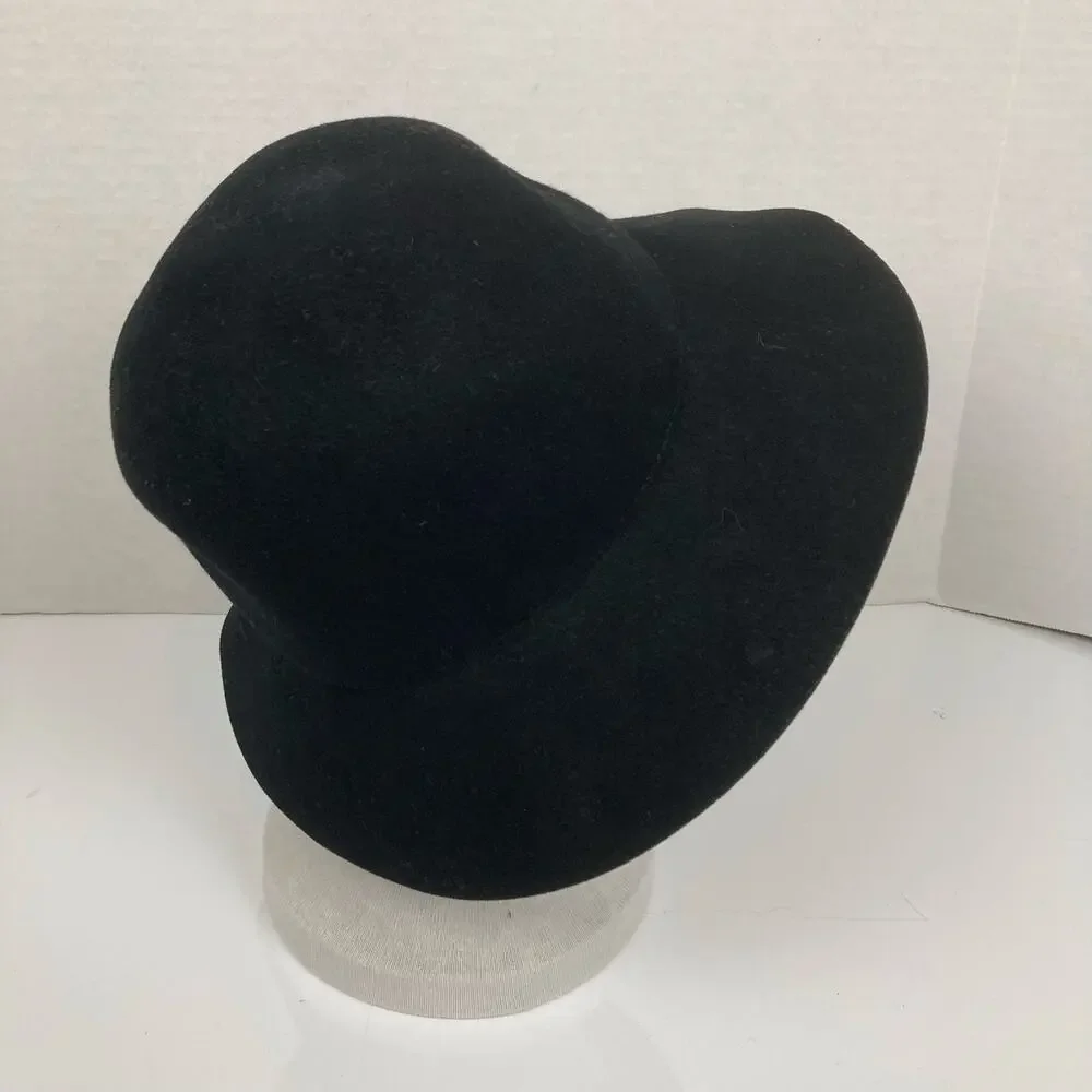 Staring at Stars Wool Felt Hat Women Black Wide Brim Boho Chic Cozy Minimal USA